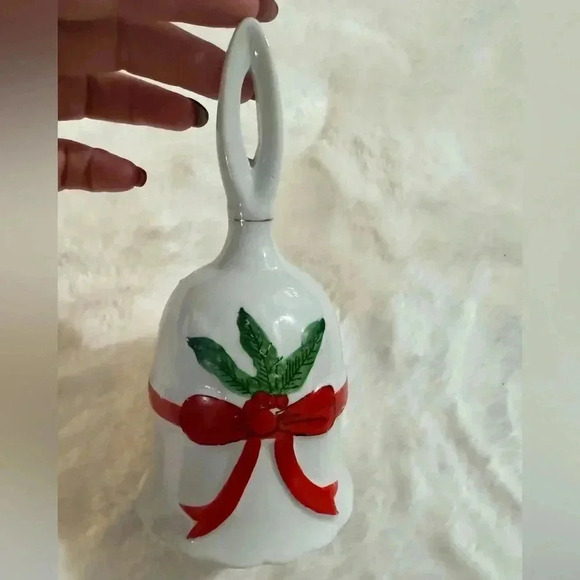 Vintage Christmas Holly & Ivy Dinner Bell Cottagecore Farmhouse MCM Holidays - Picture 1 of 11
